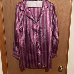 Nasty Gal Pink and Purple Striped Pajama Top